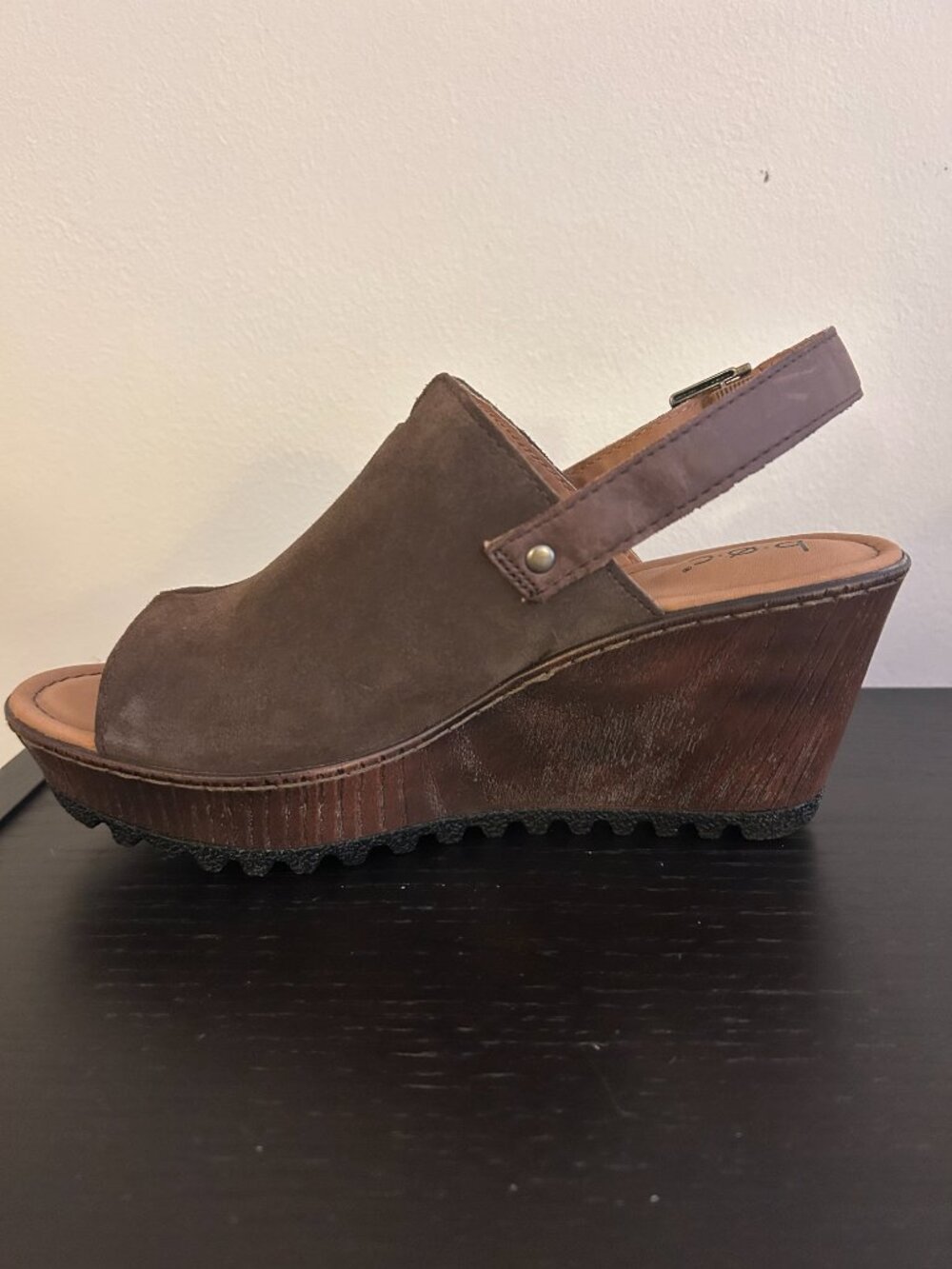 B.o.c. Brown Suede Wedge Slingback Sandals 8 Med (US) New - Picture 7 of 11